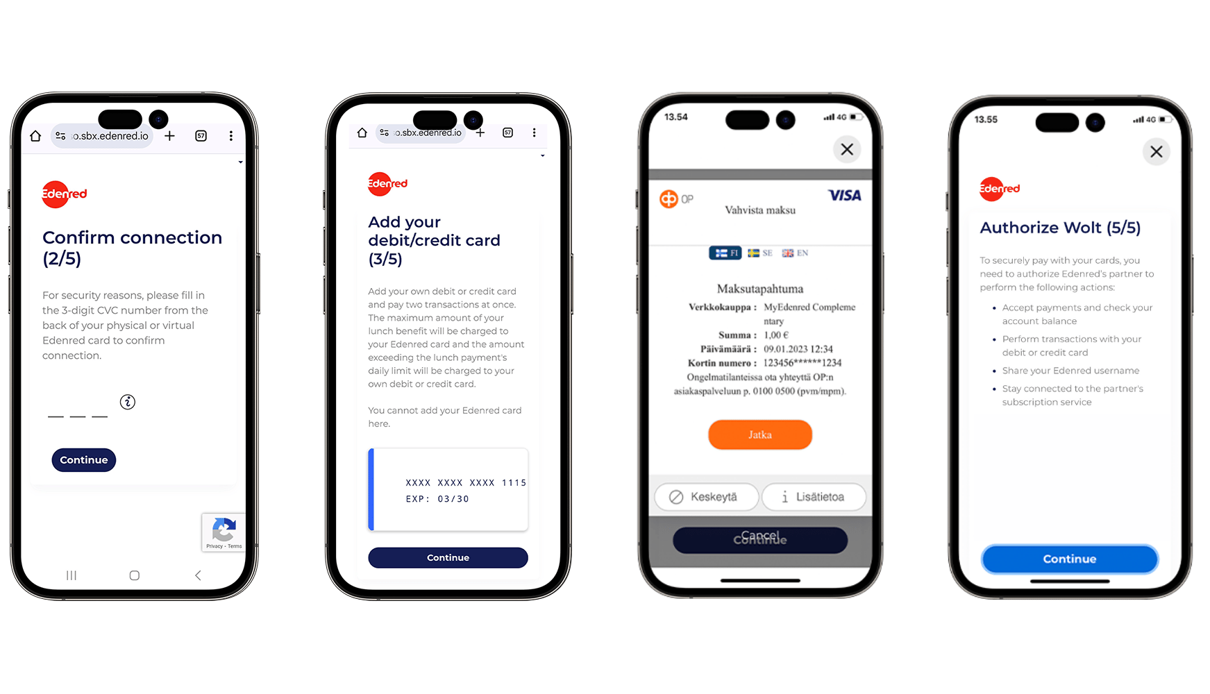 Steps to adding personal payment card to the Edenred mobile app