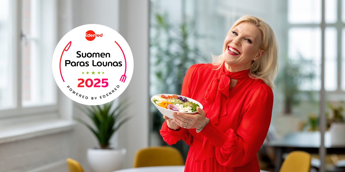 Vappu Pimiä as the patron of the Finland's Best Lunch competition