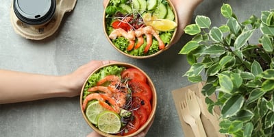 Healthy lunch salad with fresh ingredients